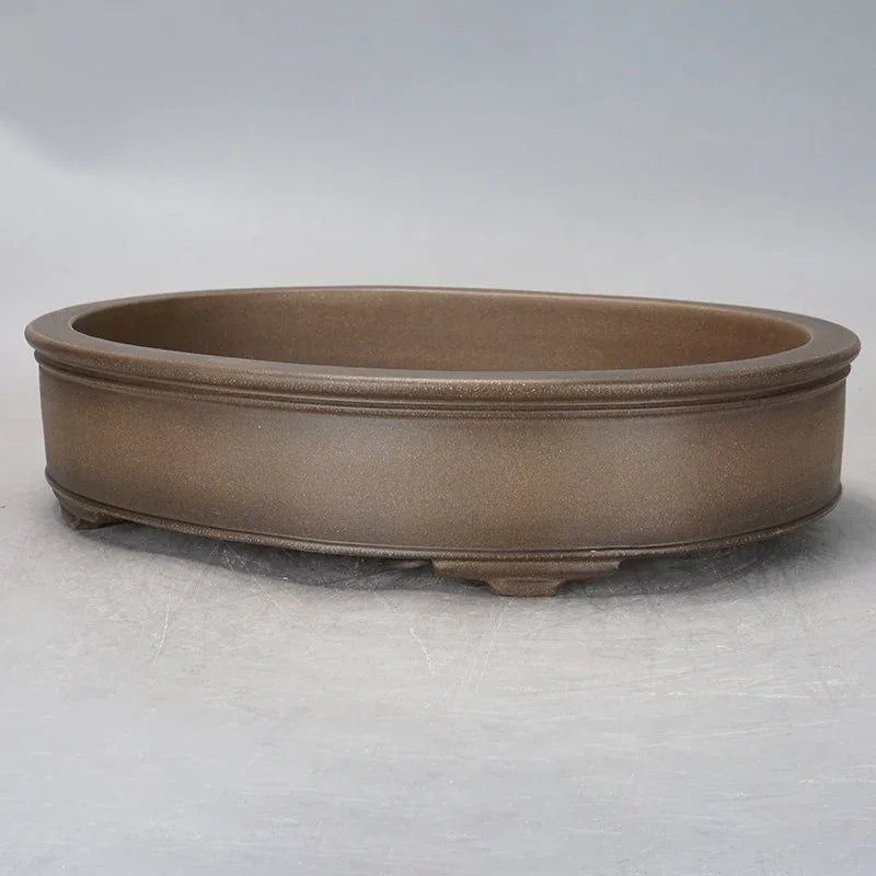 14.7" (37.5cm) Large Oval Premium Bonsai Pot w Raised Lines