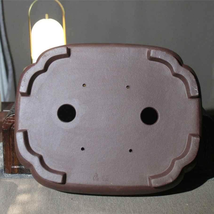 14.7" (37.5cm) Handmade Soft-Edge Rectangular Yixing Clay Bonsai Pot