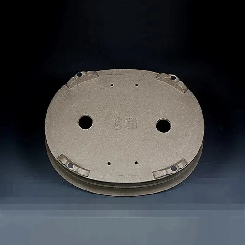 14.7 inch (37.5cm) Large Oval Bonsai Pot w Double-Band Design & Carved Feet Bottom View