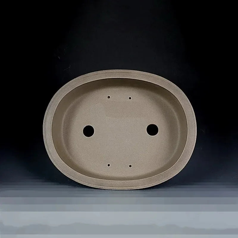 14.7 inch (37.5cm) Large Oval Bonsai Pot w Double-Band Design & Carved Feet Inner View