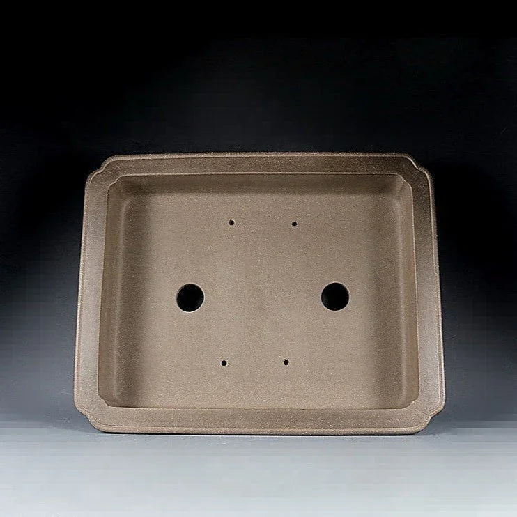 14.7 inch (37.5cm) Large Rectangular Classic Yixing Clay Bonsai Pot Inner View