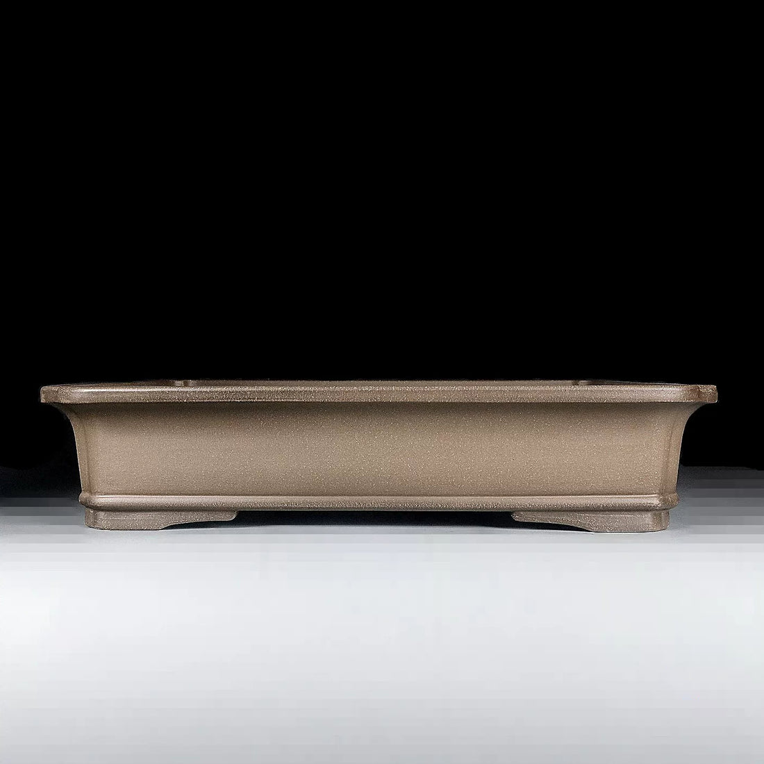 14.7 inch (37.5cm) Large Rectangular Shallow Soft Indented Corner Beige Bonsai Pot