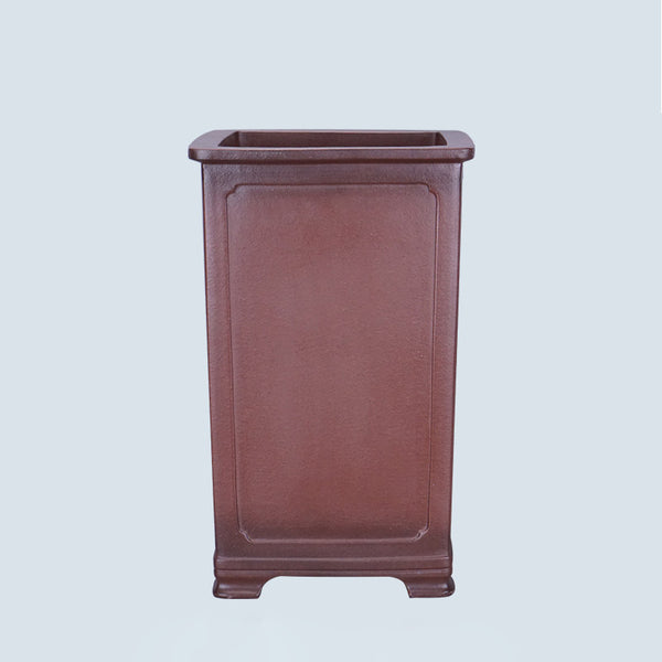 14.9 inch (38cm) Deep Square Premium Unglazed Ceramic Large Tall Cascade Bonsai Pot