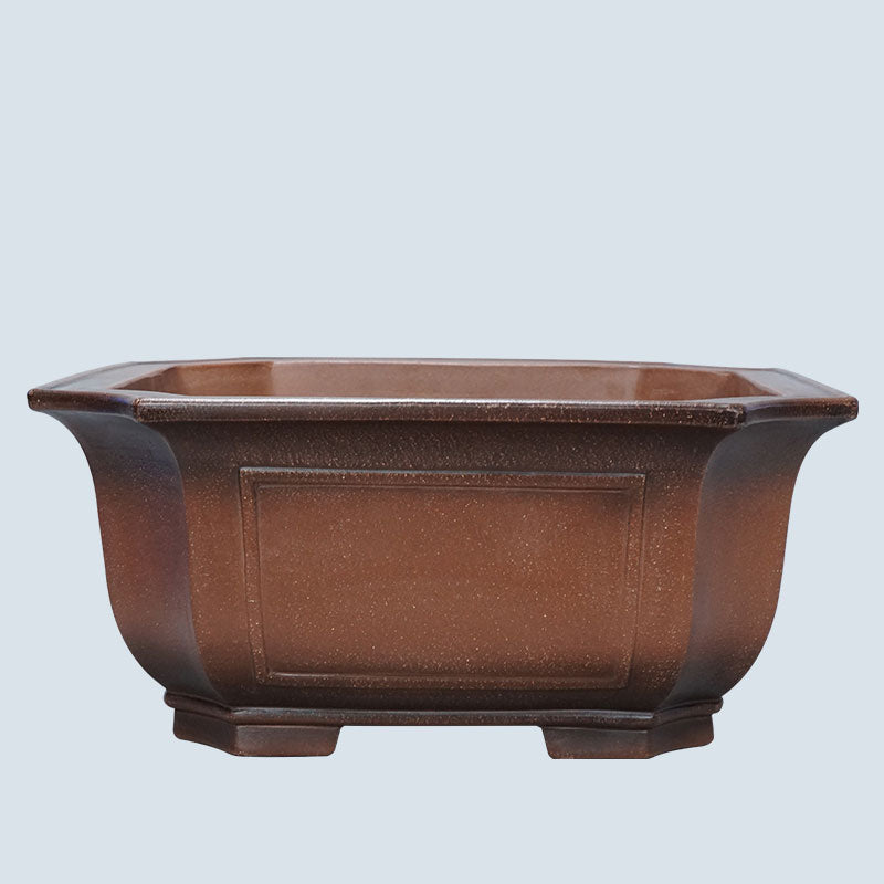 14.9 inch (38cm) Large 6.7" (17cm) Deep Square Dual-Tone Semi-Cascade Bonsai Pot