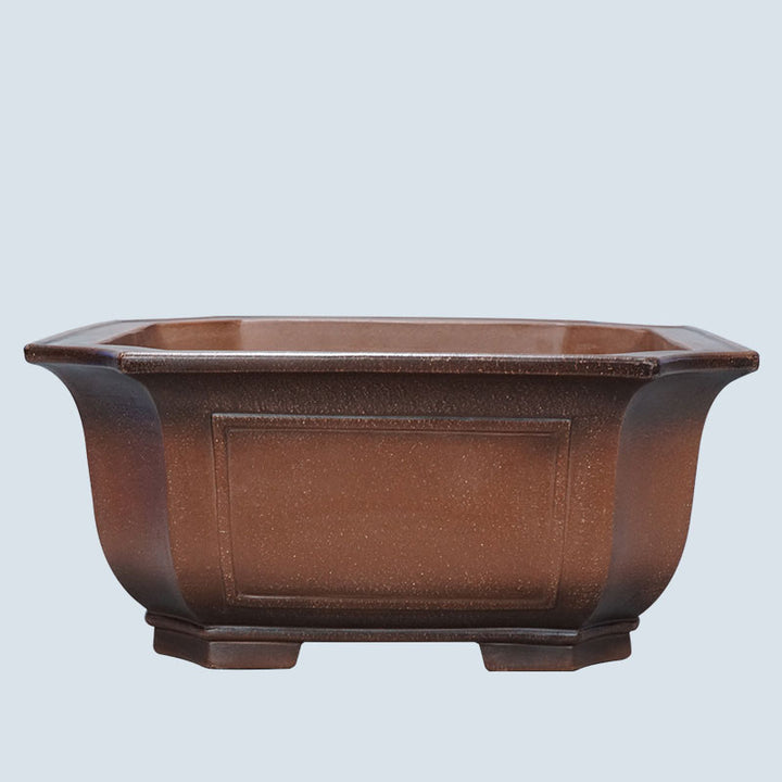 14.9 inch (38cm) Large 6.7" (17cm) Deep Square Dual-Tone Semi-Cascade Bonsai Pot