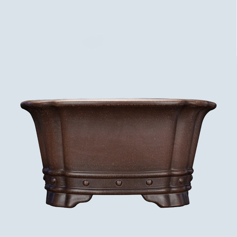 14.9 inch (38cm) Large 7.8 inch (20cm) Deep Square Studded Semi Cascade Bonsai Pot