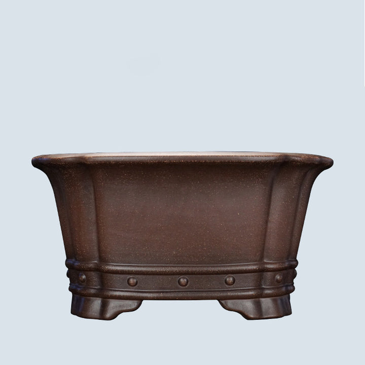 14.9 inch (38cm) Large 7.8 inch (20cm) Deep Square Studded Semi Cascade Bonsai Pot