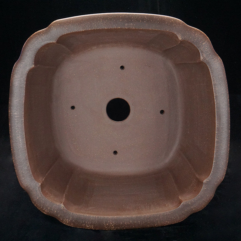 14.9 inch (38cm) Large 7.8 inch (20cm) Deep Square Studded Semi Cascade Bonsai Pot Inner View