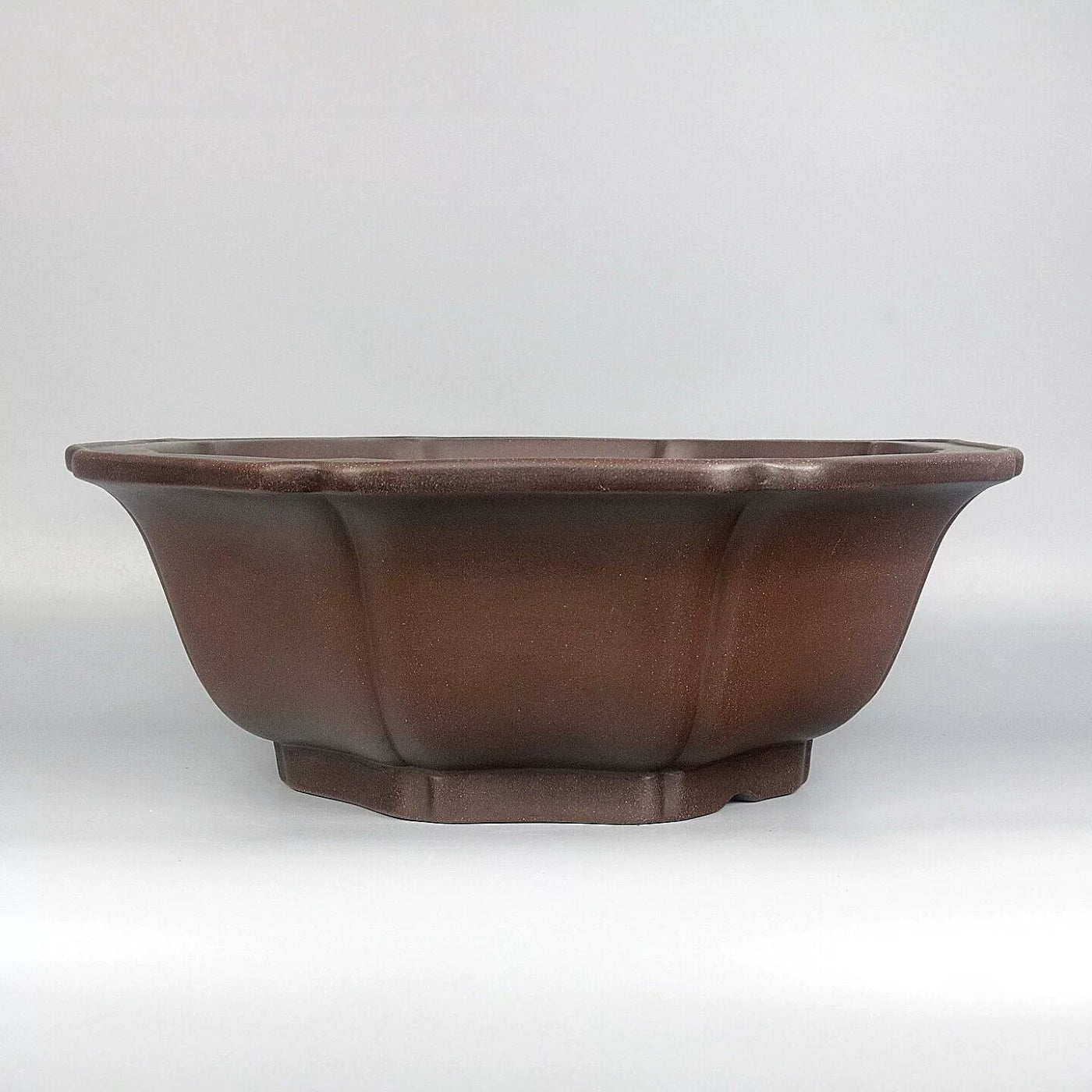 14.9 inch (38cm) Large Lotus-Petal Like Octagonal Unglazed Bonsai Pot