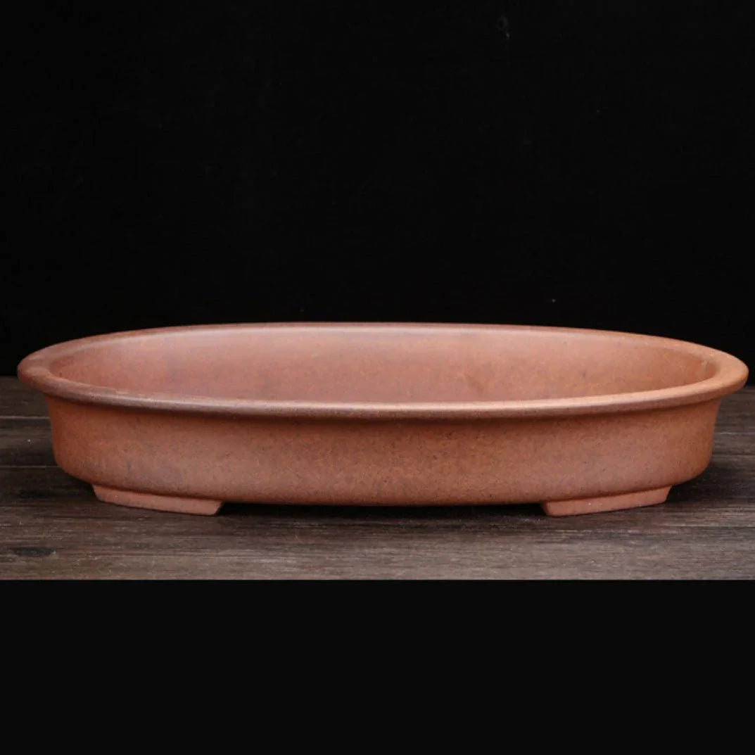 15.1" (38.5cm) Large Oval Shallow Rustic Forest Bonsai Pot