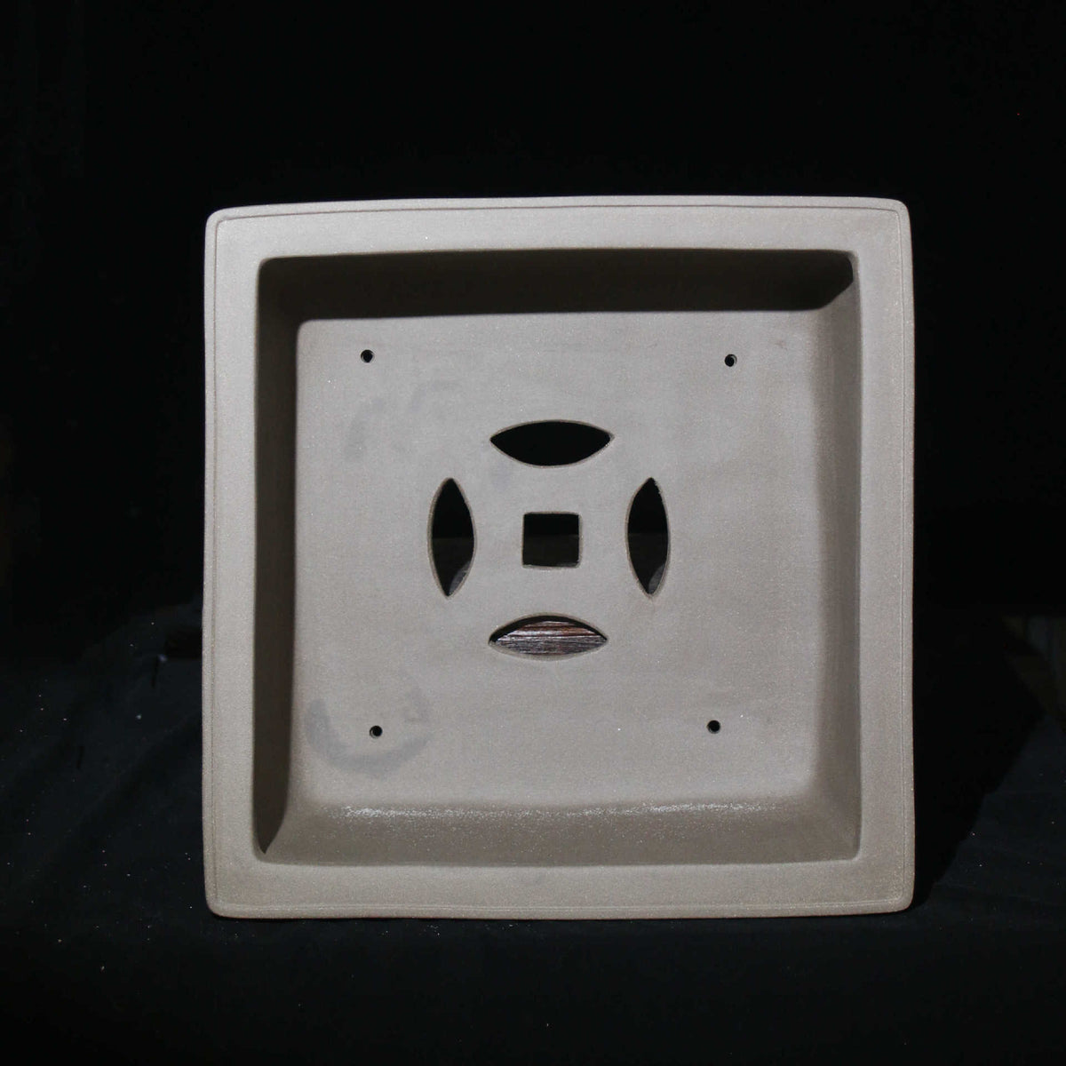 15.3" (39cm) Large 7.8" (20cm) Deep Handcrafted Square Bonsai Pot Inner View