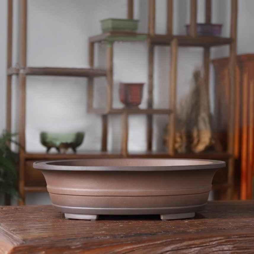15.5" (39.4cm) Large Traditional Yixing Clay Oval Handmade Bonsai Pot