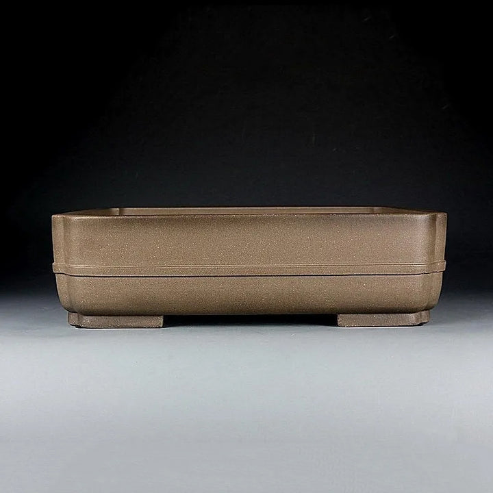 15.5 inch (39.5cm) Large Rectangular Corner-Cut Bonsai Pot w Raised Band