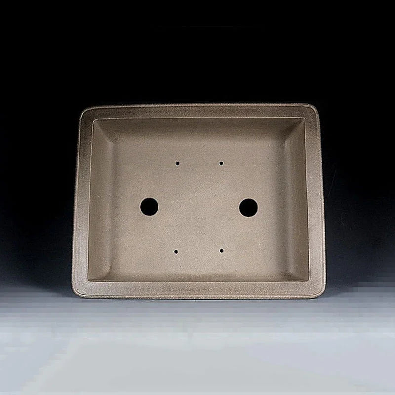 15.5 inch (39.5cm) Large Rectangular Ornate Feet Bonsai Pot w Double-Line Detailing Inner View