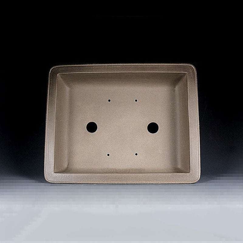 15.5 inch (39.5cm) Large Rectangular Ornate Feet Bonsai Pot w Double-Line Detailing Inner View