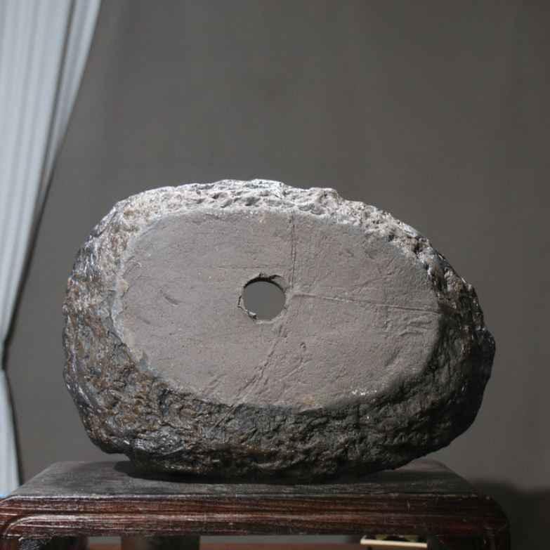 15.7" (40cm) Large Handcrafted Rugged Rock-Like Crescent Bonsai Pot