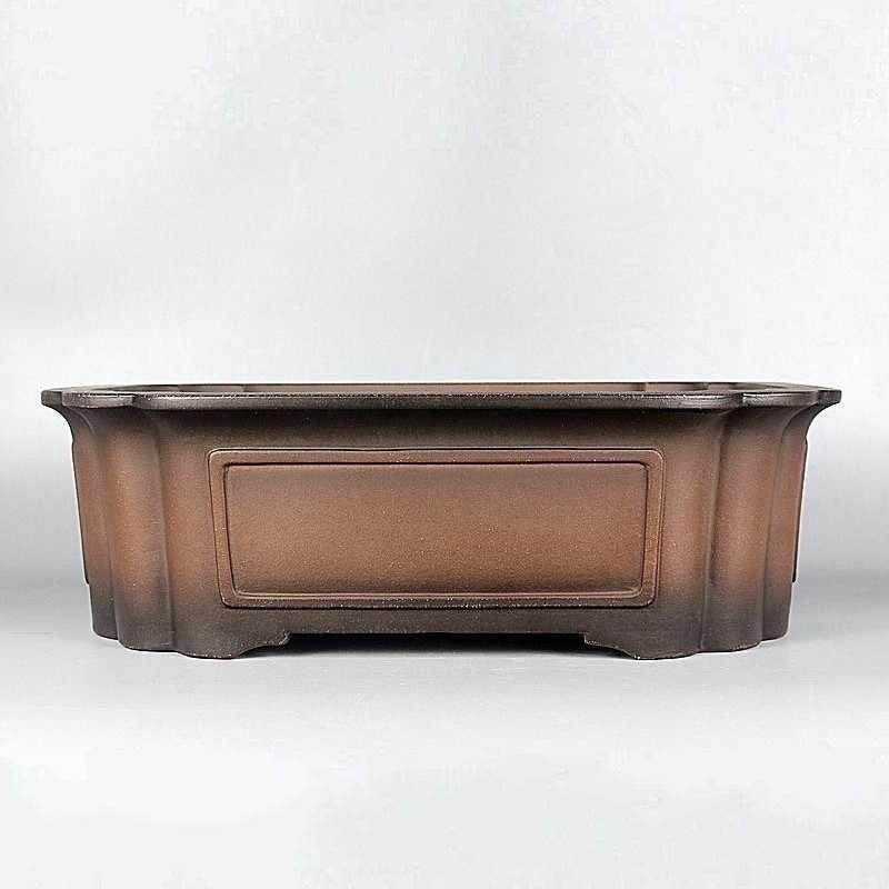 15.7 inch (40cm) Large Handmade Rectangular Bonsai Pot w Faceted Corners