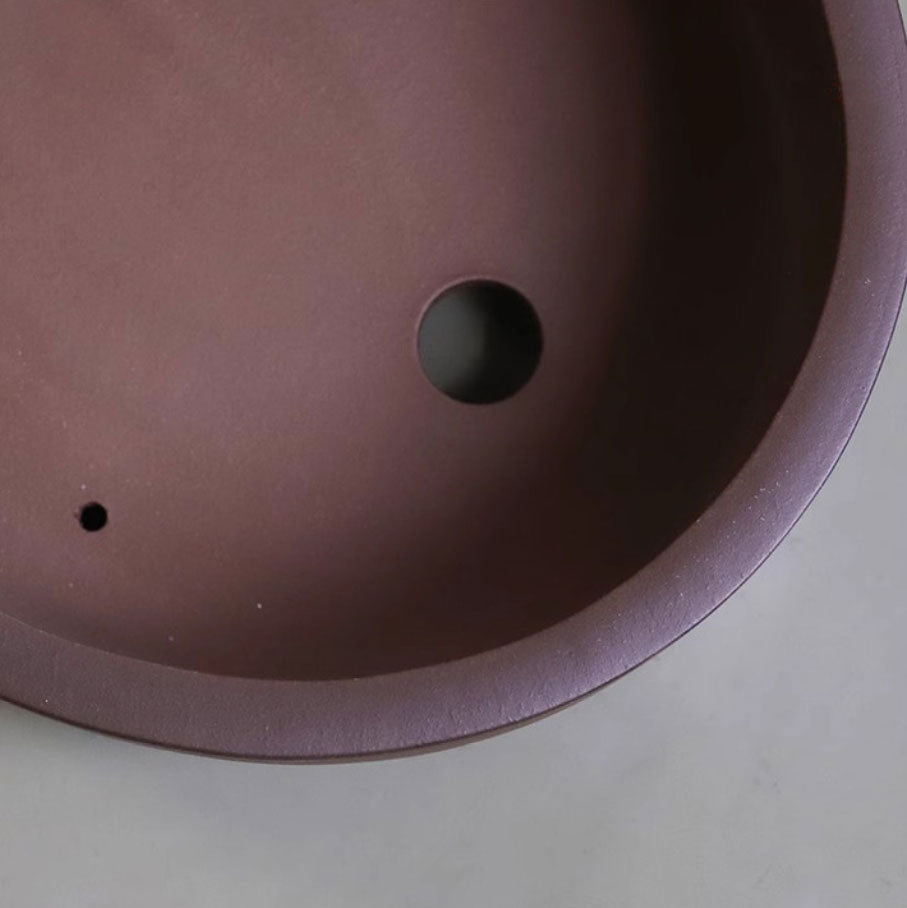 15.7" (40cm) Large Oval Handmade Premium Unglazed Bonsai Pot Inner View