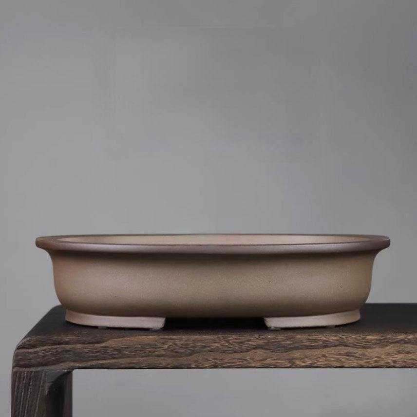 15.7" (40cm) Large Traditional Yixing Clay Oval Handmade Bonsai Pot
