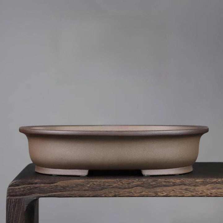 15.7" (40cm) Large Traditional Yixing Clay Oval Handmade Bonsai Pot
