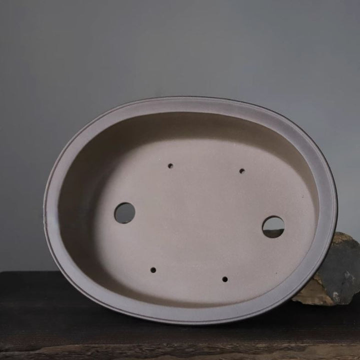 15.7" (40cm) Large Traditional Yixing Clay Oval Handmade Bonsai Pot Inner View