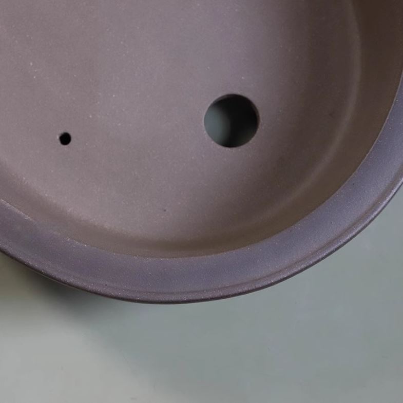 15.7" (40cm) Large Traditional Yixing Clay Oval Handmade Bonsai Pot Inner View Close Shot