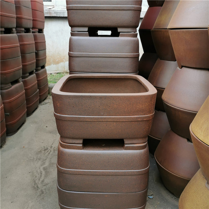 15.7 inch (40cm) Large 7.8 inch (20cm) Deep Square Bonsai Pot w Smooth Rounded Corners