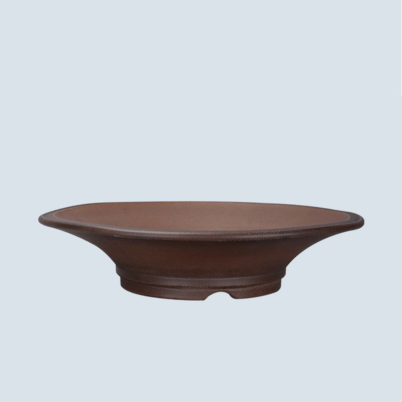 15.7 inch (40cm) Large Flared Round Traditional Unglazed Shallow Bonsai Pot