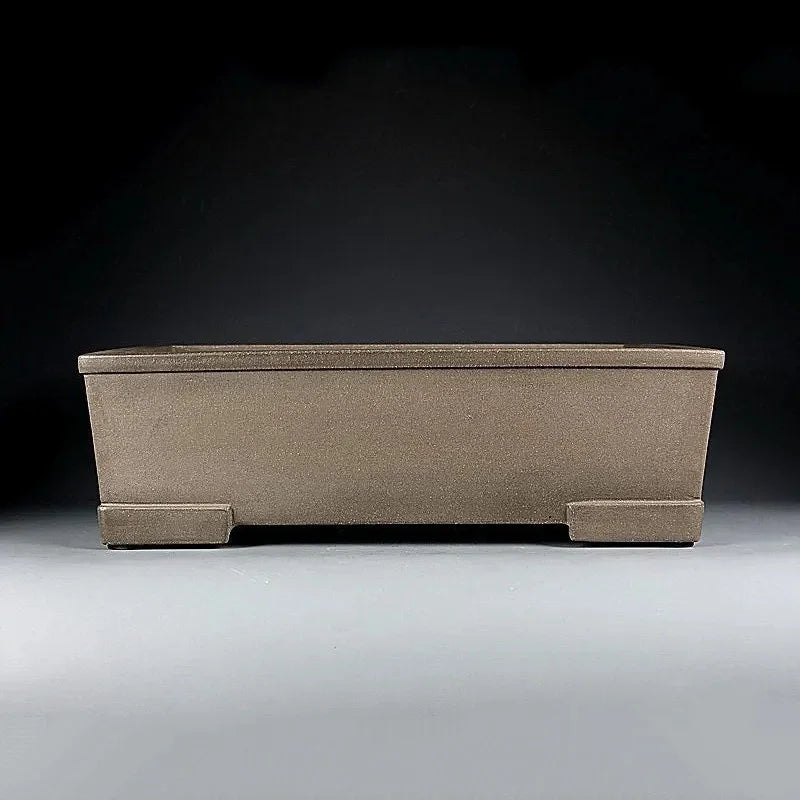 15.7 inch (40cm) Large Flat-Wall Rectangular Bonsai Pot w Block Feet
