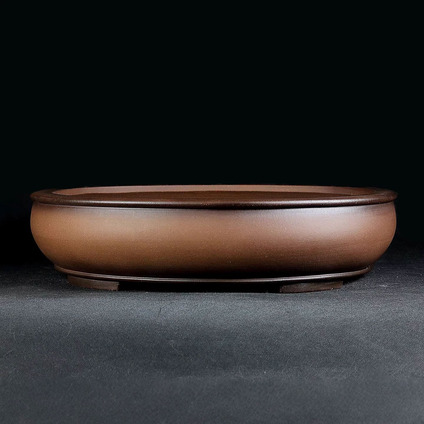 15.7 inch (40cm) Large Oval Premium Dual Brown Tone Traditional Bonsai Pot