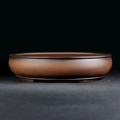 15.7 inch (40cm) Large Oval Premium Dual Brown Tone Traditional Bonsai Pot
