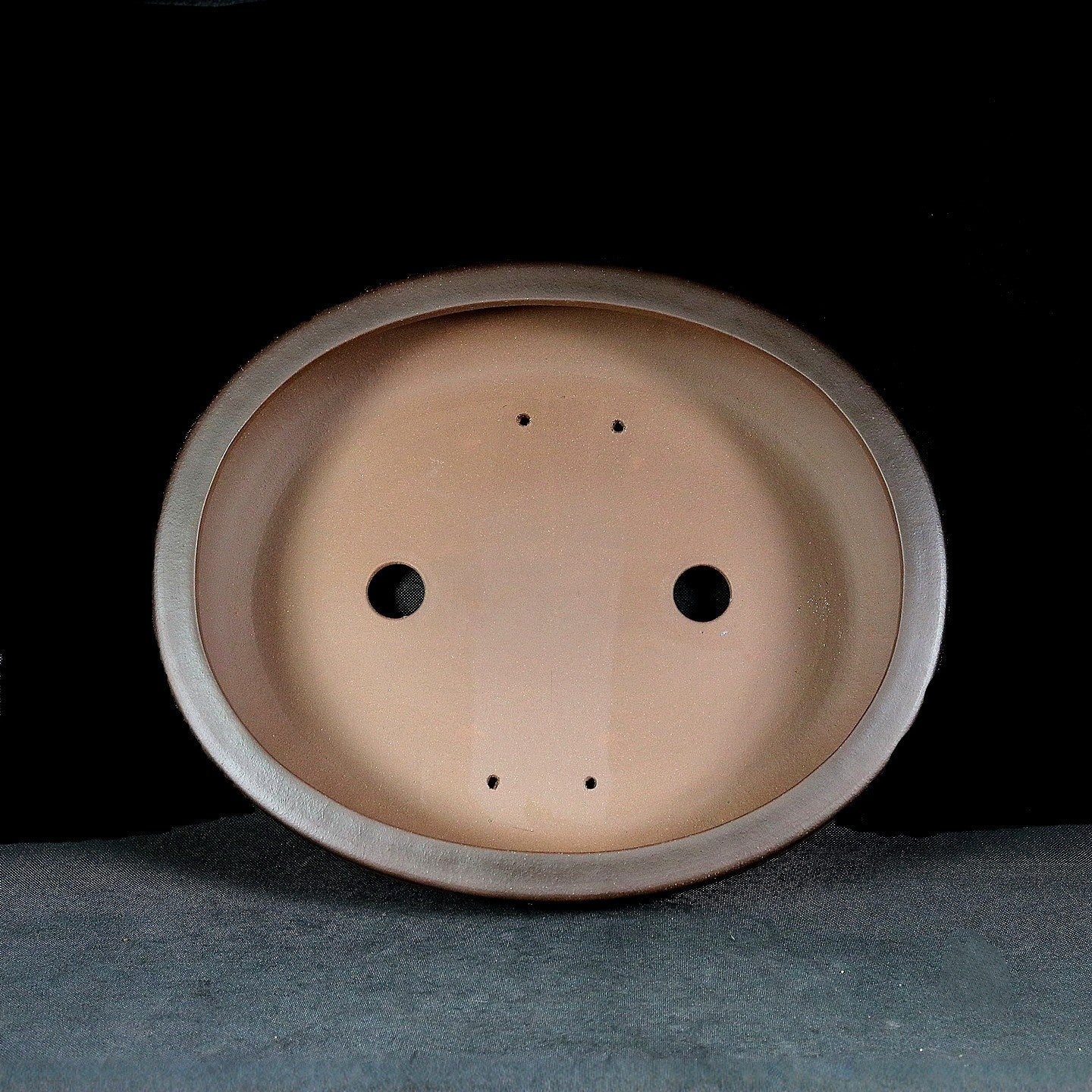 15.7 inch (40cm) Large Oval Premium Dual Brown Tone Traditional Bonsai Pot Inner View