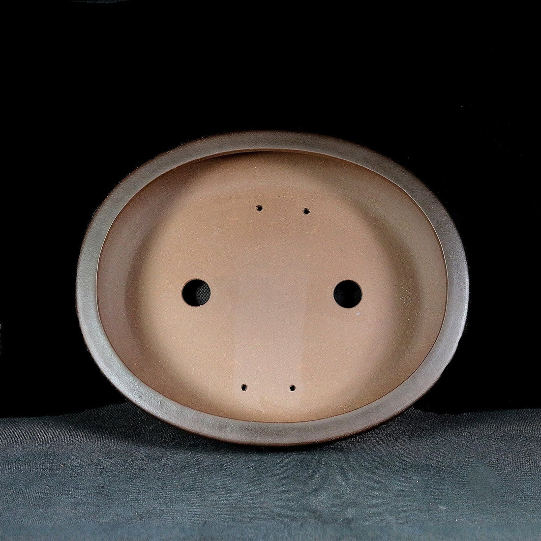 15.7 inch (40cm) Large Oval Premium Dual Brown Tone Traditional Bonsai Pot Inner View