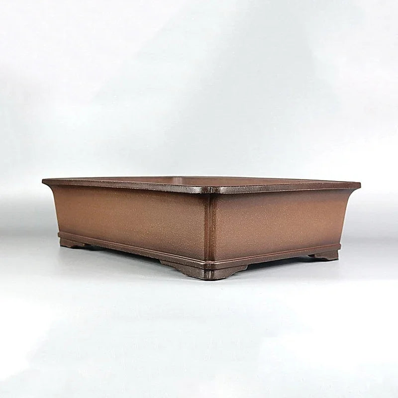 15.7 inch (40cm) Large Premium Handmade Classic Rectangle Bonsai Pot Corner View