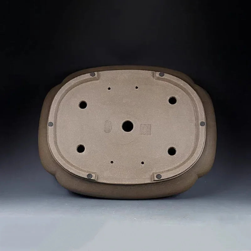 15.9 inch (40.5cm) Large Classic Rounded Rectangular Bonsai Pot Bottom View