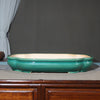 16.3 inch (41.5cm) Large Glazed Shallow Classic Forest Bonsai Pots Green Color