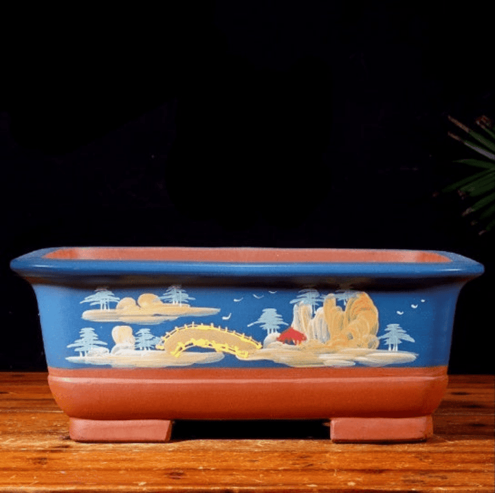 16.5" (42cm)Large Artistic Rectangular Deep Handmade Bonsai Pot