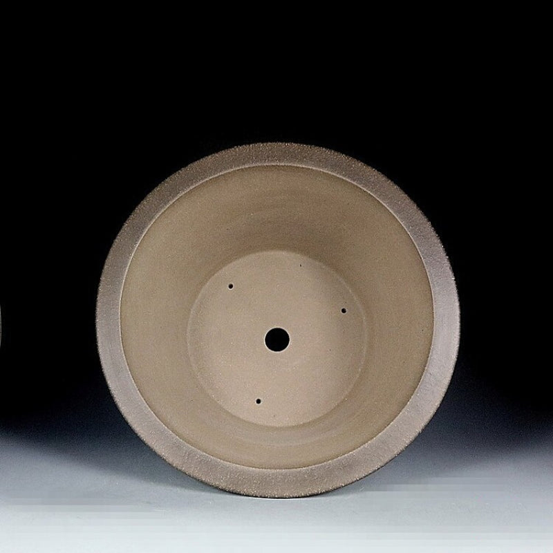 16.5 inch (42cm) Large 9 inch (23cm) Deep Round Beige Dual Tone Cascade/Semi Cascade Bonsai Pot Inner View