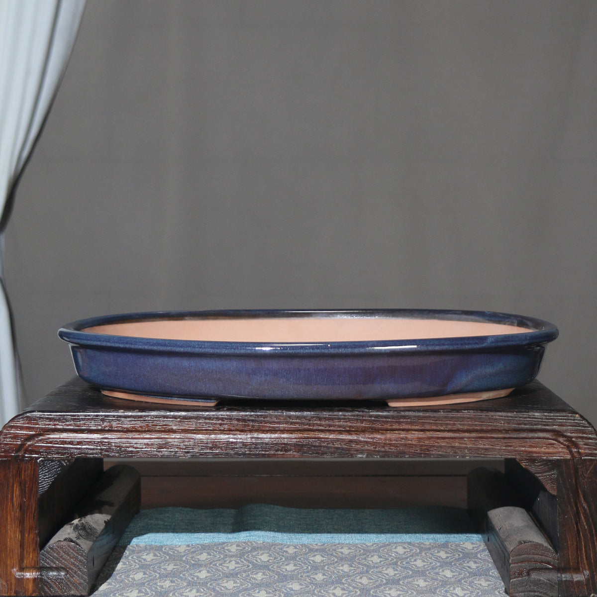 16.9" (43cm) Large Glazed Oval Classic Bonsai Forest Pot
