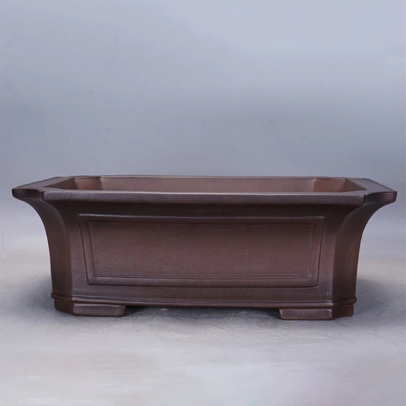 16.9 Inch (43 cm) Large Corner-Cut Flared Rectangular Unglazed Extra Deep Bonsai Pot