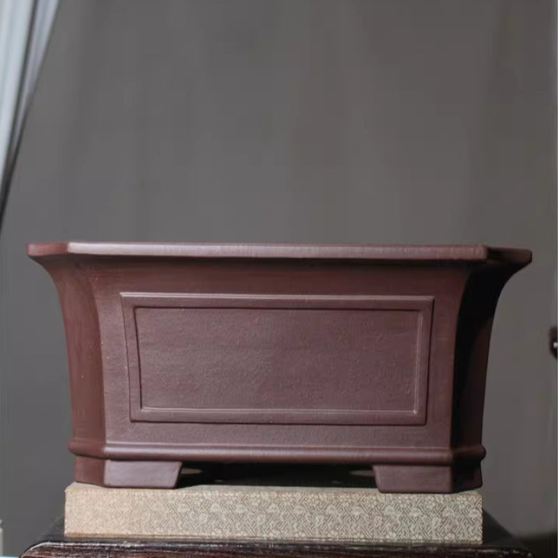 16.9 inch (43cm) Large Corner-Cut Rectangular Unglazed Extra Deep Bonsai Pot