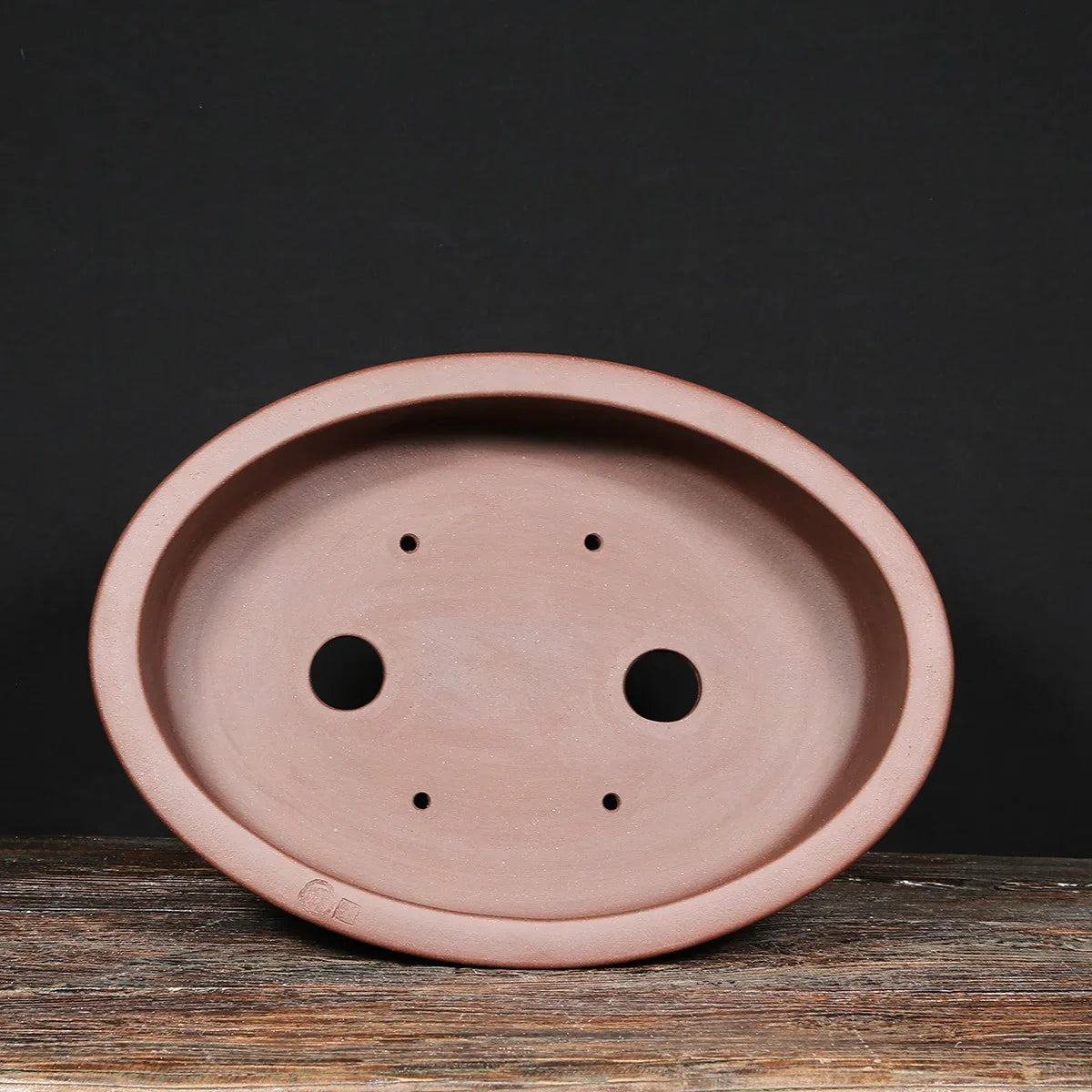 16.9 inch (43cm) Large Traditional Oval Unglazed Bonsai Pot Inner View