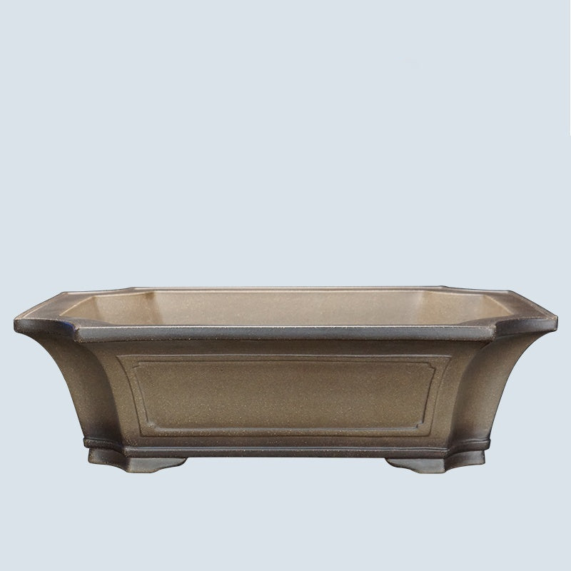 16 inch (41cm) Large Rectangular Premium Flared Corner-Cut Dual Tone Bonsai Pot