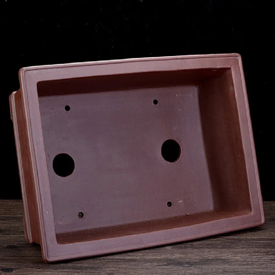 17.1 inch (43.6cm) Large Traditional Unglazed Yixing Clay Rectangular Bonsai Pot Inner View