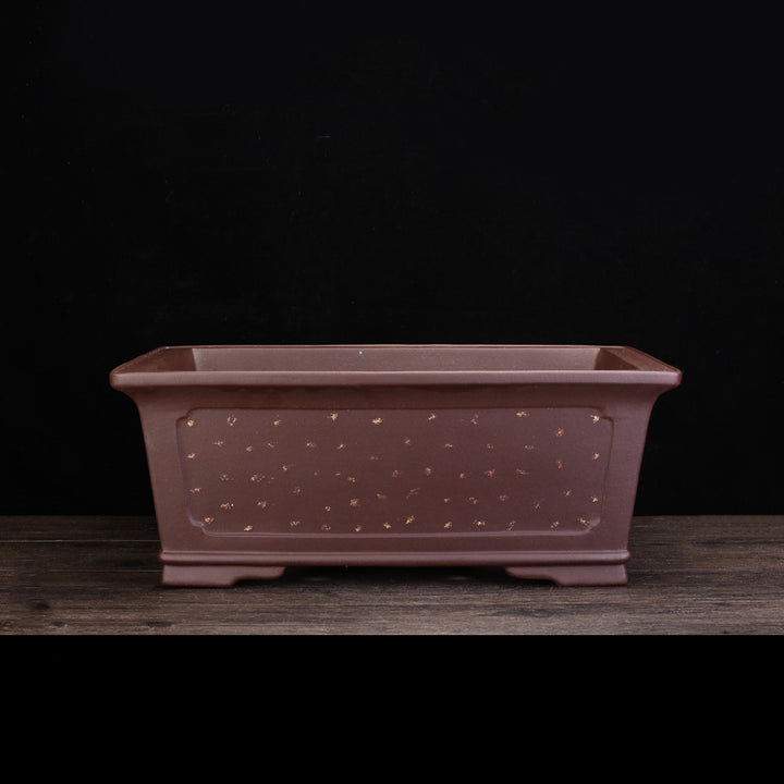 17.2 inch (43.8cm) Large Rectangular Deep Bonsai Pot w Subtle Speckled Finish