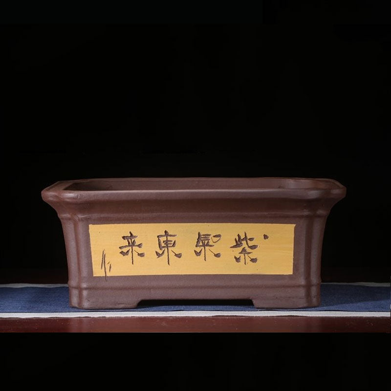 17.3" (44cm) Large Traditional Yixing Clay Handmade Deep Bonsai Pots Yellow Color