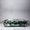 17.3 inch (44cm) Large Flared Rectangular Exclusive Multi-Tone Glazed Bonsai Pots Green Color