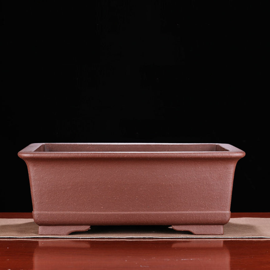 17.3 inch (44cm) XL Rectangular Handmade Yixing Clay Bonsai Pot 