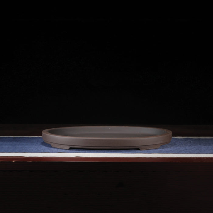 17.3 inch Large Oval Shallow Unglazed Handmade Landscape Bonsai Pot