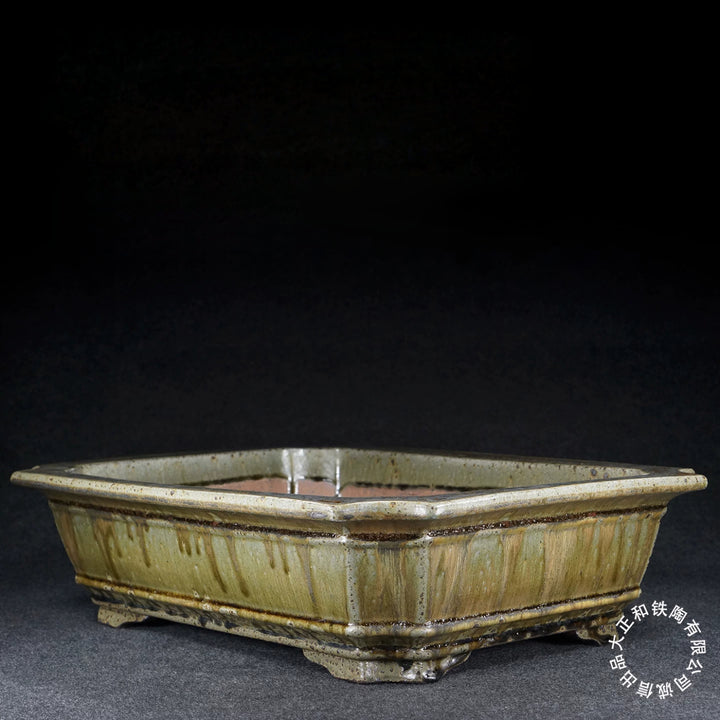 17.6 inch (44.8cm) Large Rectangular Yixing Dazhenghe Kiln High-Temp Glazed Bonsai Pot